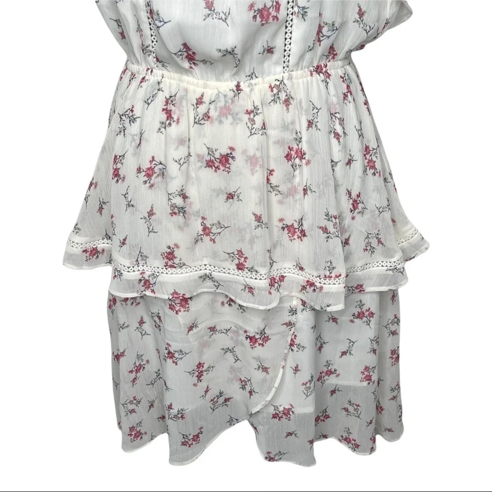 J.O.A. Women's Halter Ruffle Tiered Fit & Flare Sleeveless Short Dress Small - Picture 4 of 9